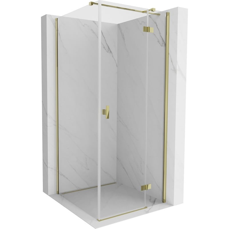 Mexen Mist-H T right-hand hinged shower cabin 80 x 80 cm, transparent, gold - 8A5T-080-080-50-00-P