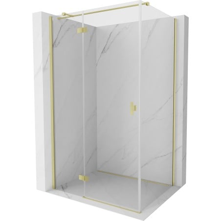 Mexen Mist-H T left-side hinged shower cabin 110 x 80 cm, transparent, brushed gold - 8A5T-110-080-55-00-L