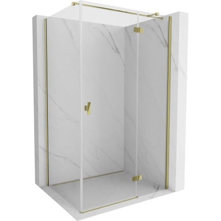Mexen Mist-H T right-side hinged shower enclosure 80 x 90 cm, transparent, gold - 8A5T-080-090-50-00-P