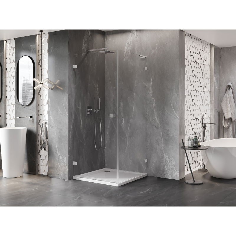 Mexen Lunar-B L shower enclosure hinged left 80 x 80 cm, transparent, chrome - 832L-080-080-01-00-L