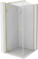 Mexen Mist H T hinged shower enclosure left 90 x 90 cm, transparent, brushed gold - 8A5T-090-090-55-00-L