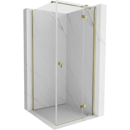 Mexen Mist-H T 100 x 100 cm Right Hinged Shower Enclosure, Transparent, Gold - 8A5T-100-100-50-00-P