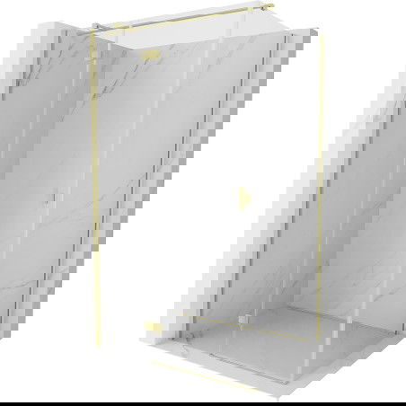 Mexen Mist H T Shower Enclosure Left Hinged 110 x 90 cm, Transparent, Brushed Gold - 8A5T-110-090-55-00-L