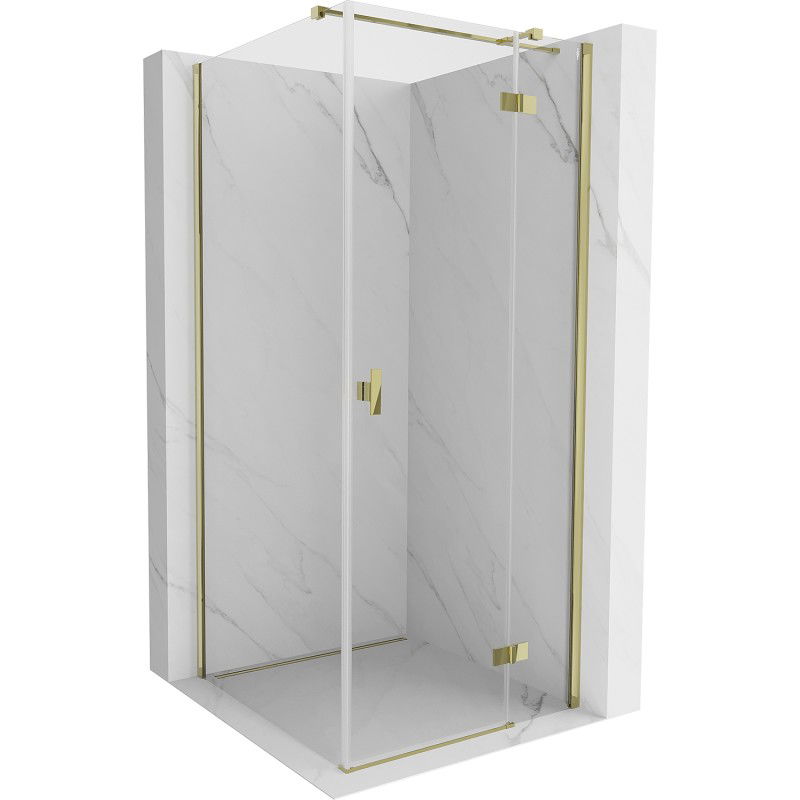 Mexen Mist-H T Right Hinged Shower Enclosure 110 x 110 cm, Transparent, Gold - 8A5T-110-110-50-00-P
