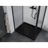 Mexen Apia extendable shower cubicle 90 x 80 cm, Transparent, Black + shower tray Flat, Black - 840-090-080-70-00-4070B