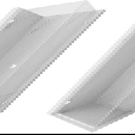 Mexen Lunar-B left hinged shower enclosure 90 x 80 cm, transparent, white - 832-090-080-20-00-L