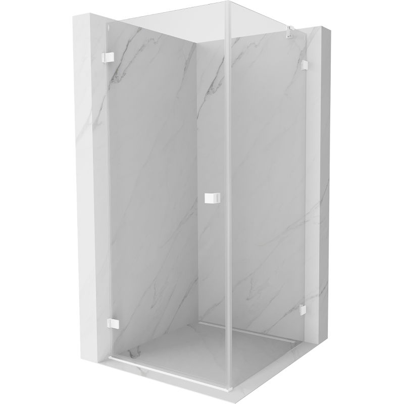 Mexen Lunar-B shower enclosure left swinging door 90 x 90 cm, transparent, white - 832-090-090-20-00-L