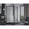 Mexen Apia extendable shower cubicle 90 x 90 cm, Transparent, Black + shower tray Flat, Black - 840-090-090-70-00-4070B
