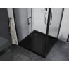 Mexen Apia extendable shower cubicle 90 x 90 cm, Transparent, Black + shower tray Flat, Black - 840-090-090-70-00-4070B