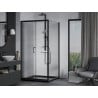 Mexen Apia extendable shower cubicle 90 x 90 cm, Transparent, Black + shower tray Flat, Black - 840-090-090-70-00-4070B