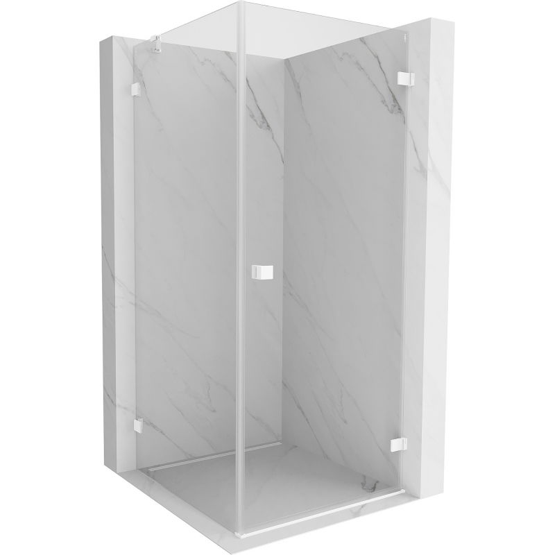 Mexen Lunar-B right-hinged shower enclosure 90 x 90 cm, transparent, white - 832-090-090-20-00-P