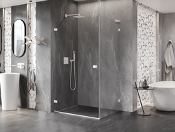 Mexen Lunar-B L Left Hinged Shower Enclosure 95 x 70 cm, Transparent, White - 832L-095-070-20-00-L