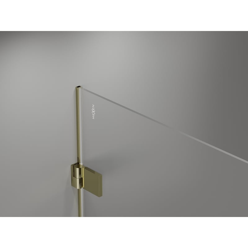 Mexen Lunar-B tilting left shower cabin 95 x 70 cm, transparent, gold - 832-095-070-50-00-L