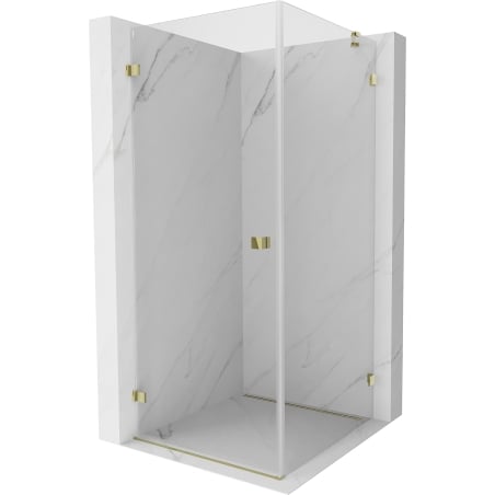 Mexen Lunar-B Left Hinged Shower Enclosure 80 x 80 cm, Transparent, Gold - 832-080-080-50-00-L