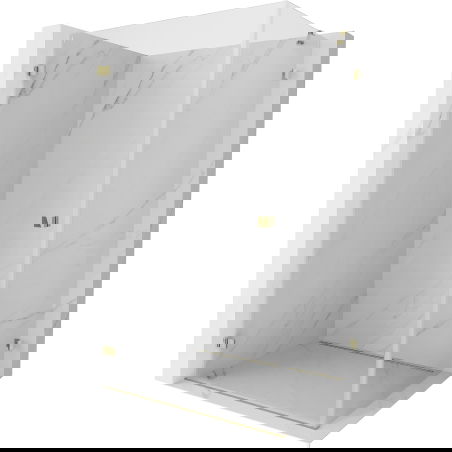 Mexen Lunar-B Left Swing Shower Enclosure 90 x 80 cm, Transparent, Gold - 832-090-080-50-00-L