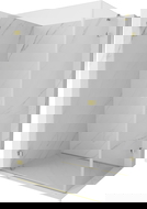 Mexen Lunar-B Left Hinged Shower Enclosure 100 x 80 cm, Transparent, Gold - 832-100-080-50-00-L