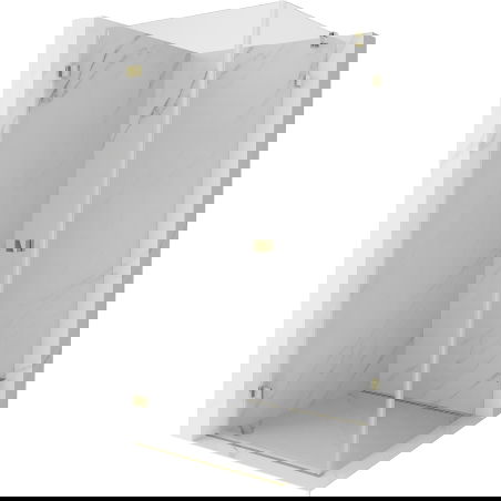 Mexen Lunar-B Hinged Shower Enclosure Left 90 x 90 cm, Transparent, Gold - 832-090-090-50-00-L