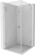 Mexen Lunar-B hinged shower cabin left 100 x 100 cm, transparent, gold - 832-100-100-50-00-L