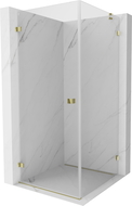 Mexen Lunar-B left-hinged shower enclosure 100 x 100 cm, transparent, gold - 832-100-100-50-00-L