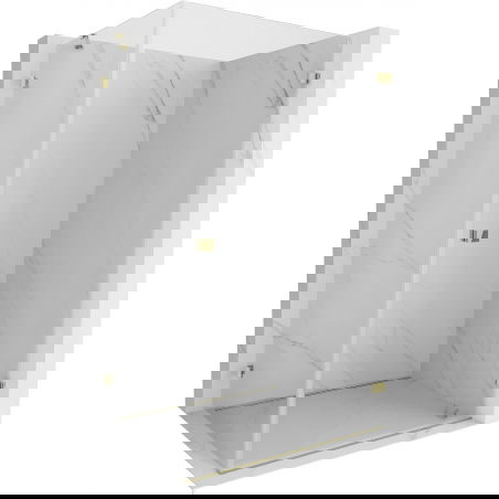 Mexen Lunar-B right tilt shower cabin 100 x 70 cm, transparent, gold - 832-100-070-50-00-P