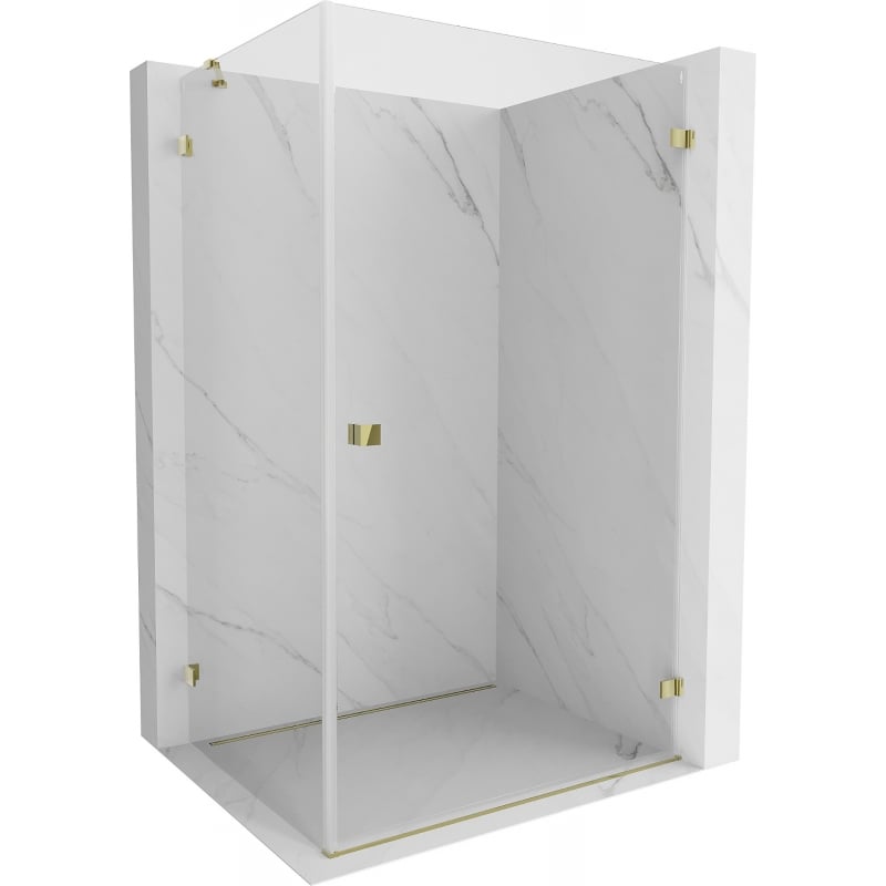 Mexen Lunar-B right-opening shower cabin 85 x 80 cm, transparent, gold - 832-085-080-50-00-P
