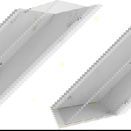 Mexen Lunar-B right tilting shower cabin 100 x 100 cm, transparent, gold - 832-100-100-50-00-P