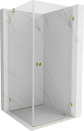 Mexen Lunar-B right tilting shower cabin 100 x 100 cm, transparent, gold - 832-100-100-50-00-P