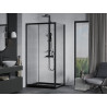 Mexen Apia 120 x 70 cm Sliding Shower Enclosure, Transparent, Black + Flat Shower Tray, Black - 840-120-070-70-00-4070B