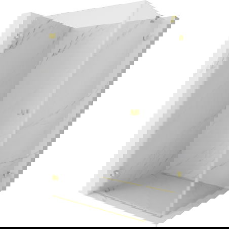 Mexen Lunar-B left swing shower cabin 85 x 70 cm, transparent, brushed gold - 832-085-070-55-00-L