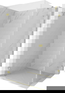 Mexen Lunar-B left hinged shower enclosure 90 x 70 cm, transparent, brushed gold - 832-090-070-55-00-L