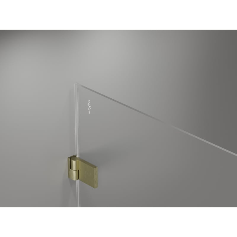 Mexen Lunar-B left hinged shower enclosure 95 x 70 cm, transparent, brushed gold - 832-095-070-55-00-L