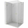 Mexen Lunar-B hinged shower cabin left 100 x 80 cm, transparent, brushed gold - 832-100-080-55-00-L