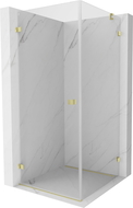 Mexen Lunar-B hinged shower cabin left 100 x 100 cm, transparent, brushed gold - 832-100-100-55-00-L