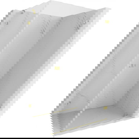 Mexen Lunar-B hinged shower cabin right 90 x 80 cm, transparent, brushed gold - 832-090-080-55-00-P