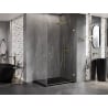 Mexen Lunar-B Right Hinged Shower Enclosure 90 x 80 cm, Transparent, Brushed Gold - 832-090-080-55-00-P