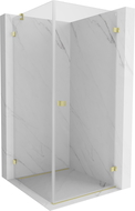Mexen Lunar-B shower enclosure right hinged 100 x 100 cm, transparent, brushed gold - 832-100-100-55-00-P