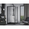 Mexen Apia sliding shower cabin 130 x 70 cm, transparent, black + Flat shower tray, black - 840-130-070-70-00-4070B