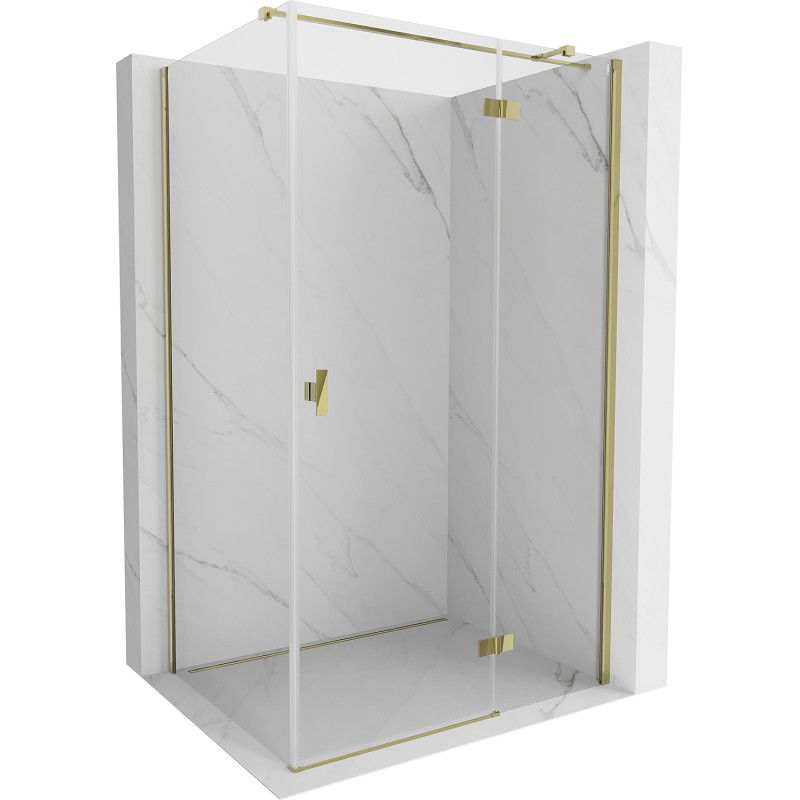 Mexen Mist-H T right side adjustable shower enclosure 110 x 120 cm, transparent, gold - 8A5T-110-120-50-00-P