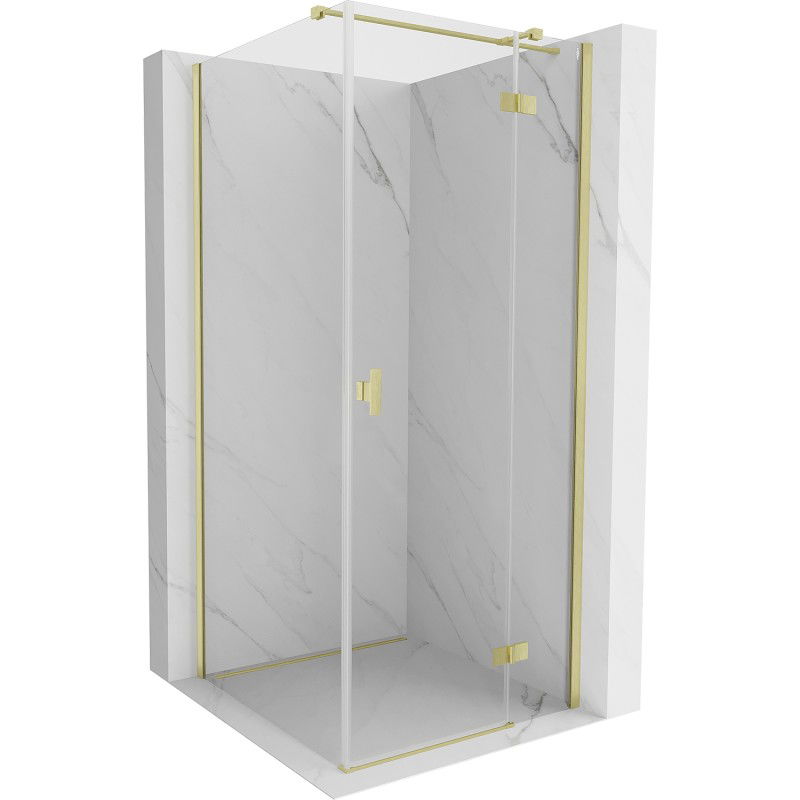 Mexen Mist H T shower cabin, right hinged door 70 x 70 cm, transparent, brushed gold - 8A5T-070-070-55-00-P