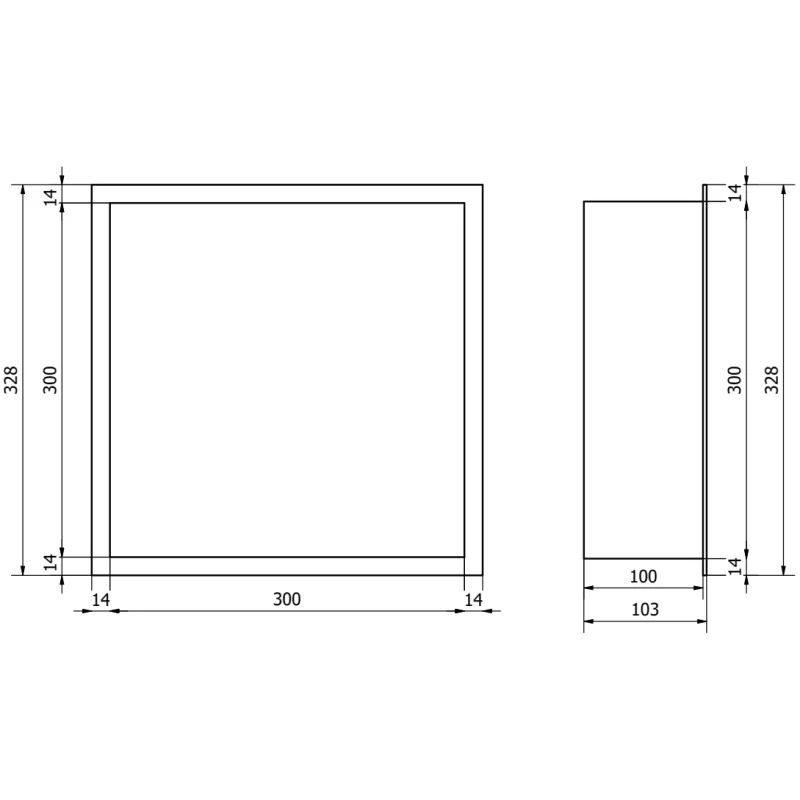 Mexen X-Wall-R niche shelf with flange 30 x 30 cm, inox - 1910303010