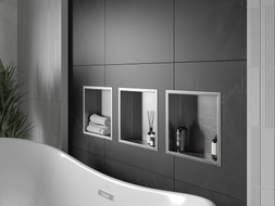 Mexen X-Wall-R recessed shelf with flange 30 x 30 cm, inox - 1910303010