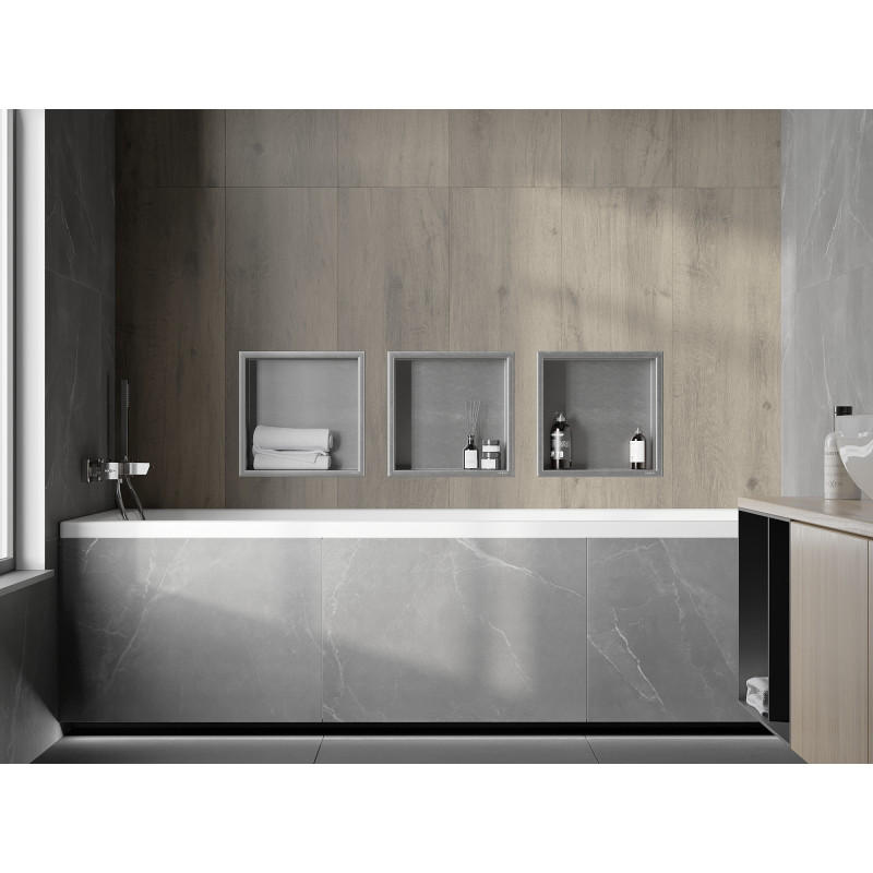 Mexen X-Wall-R recessed shelf with flange 30 x 30 cm, inox - 1910303010