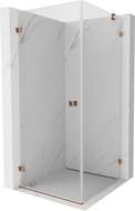 Mexen Lunar-B left pivot shower cabin 100 x 100 cm, transparent, rose gold - 832-100-100-60-00-L