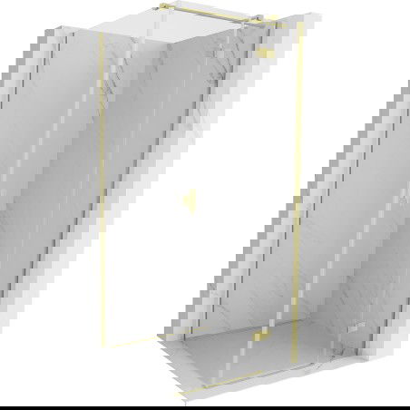 Mexen Mist H T Shower Enclosure Pivot Right 80 x 80 cm, Transparent, Brushed Gold - 8A5T-080-080-55-00-P