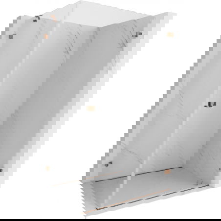 Mexen Lunar-B right hinged shower enclosure 100 x 70 cm, transparent, rose gold - 832-100-070-60-00-P