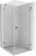 Mexen Lunar-B Right Pivot Shower Enclosure 80 x 80 cm, Transparent, Rose Gold - 832-080-080-60-00-P