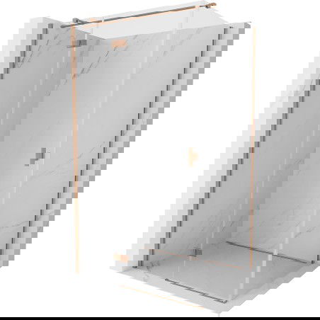 Mexen Mist H T shower enclosure swinging left 90 x 75 cm, transparent, brushed copper - 8A5T-090-075-65-00-L