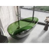 Mexen Glass freestanding transparent bathtub 170 x 85 cm, forest, chrome drain - 58061708502