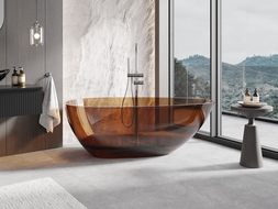 Mexen Glass freestanding transparent bathtub 170 x 85 cm, chrome plug - 58061708505