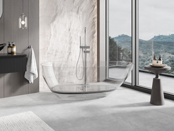 Mexen Glass clear freestanding transparent bathtub 170 x 85 cm, chrome plug - 58061708508